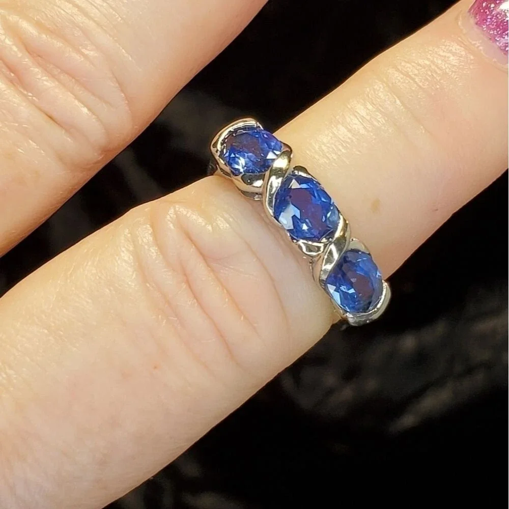 0226. Beautiful!!!!!! ~ Ross Simons ~ Iolite 💙 Cluster ~ STERLING Ring ~ FIRM - Picture 2 of 10